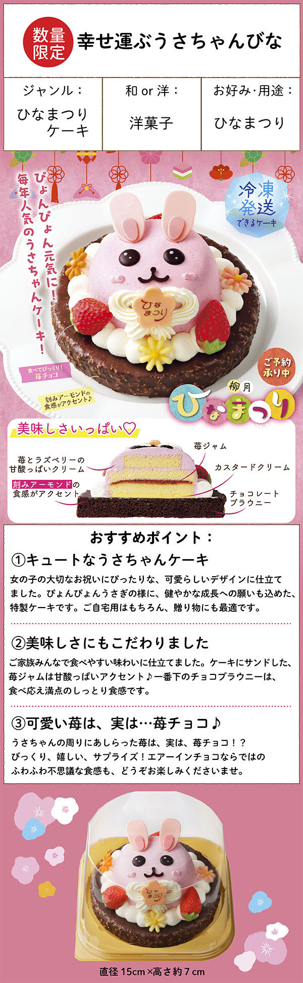 幸せ運ぶうさちゃんびな 1個【冷凍発送】｜柳月（りゅうげつ）